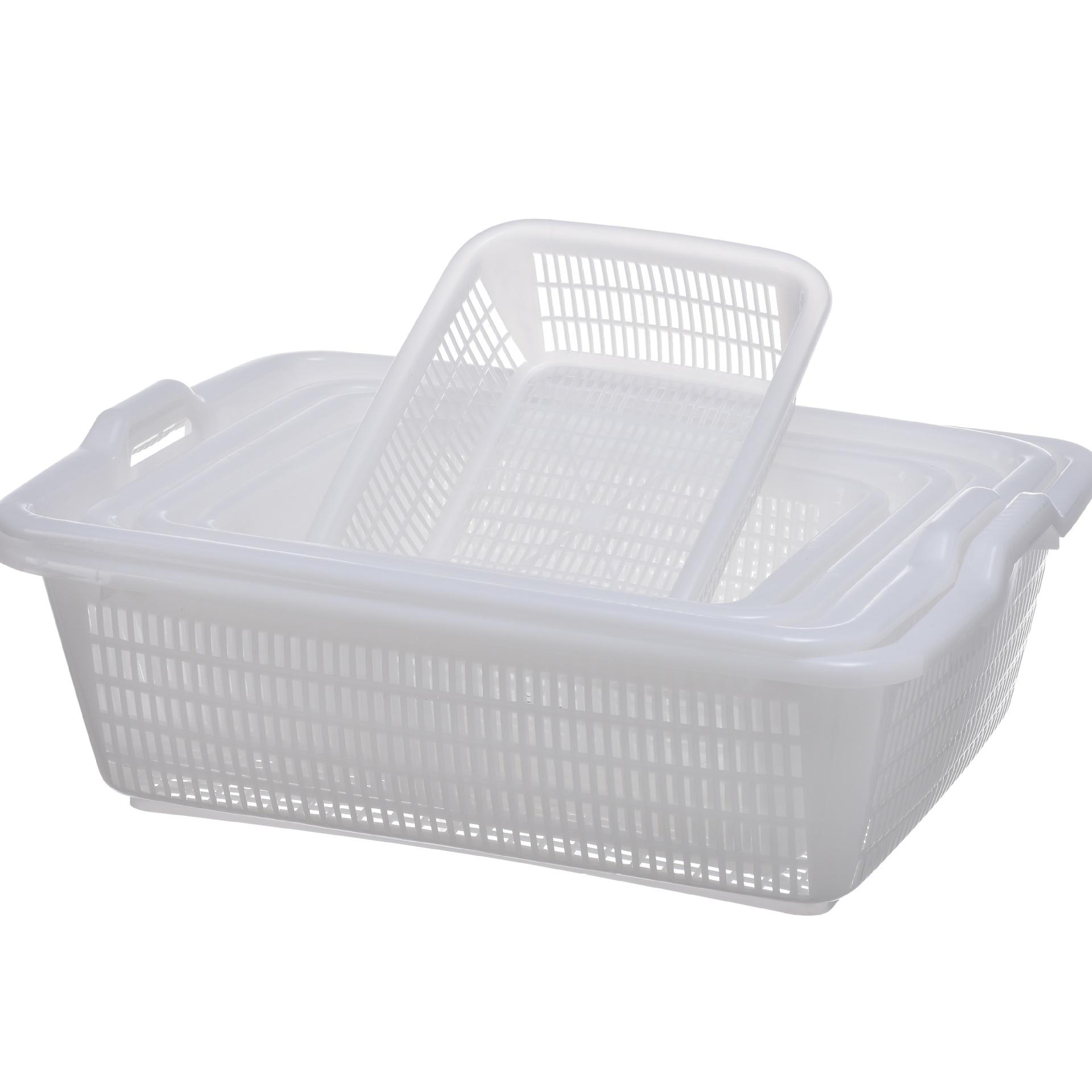 Hollow Plastic storage baskets with handle