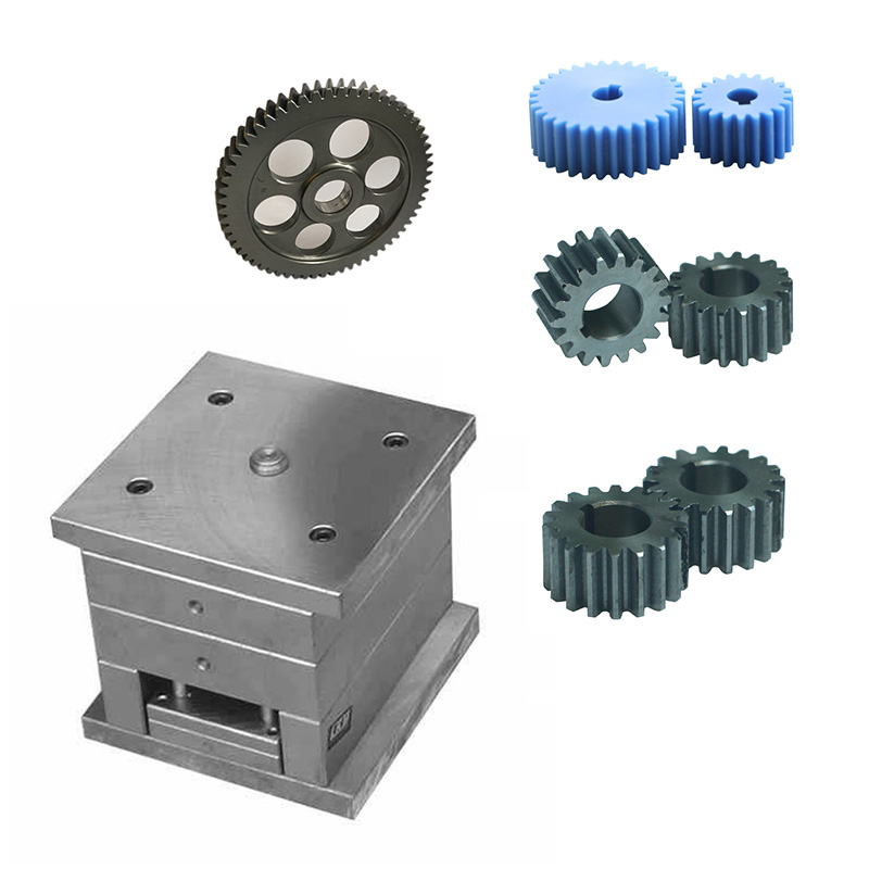High precision double spur gear double gear wheel mould, plastic helical gear injection mould